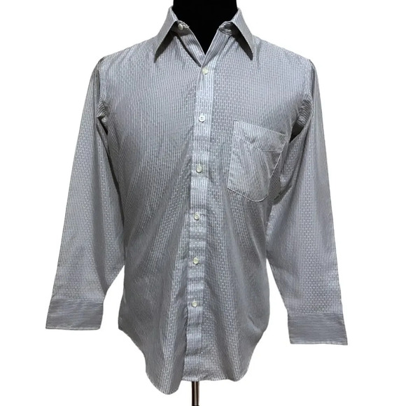 JCPenney Satin Touch Button Down Shirt Men Neck 15 (32/33) - Picture 1 of 9